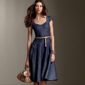 Talbots Classic Feminine Dark Chambray MIDI Dress